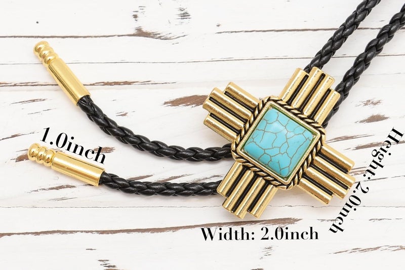 Wentur Stone Bolo Ties for Men Western - Vintage Cowboy Bolo Tie for Women Western Costume Accessories - Image 3